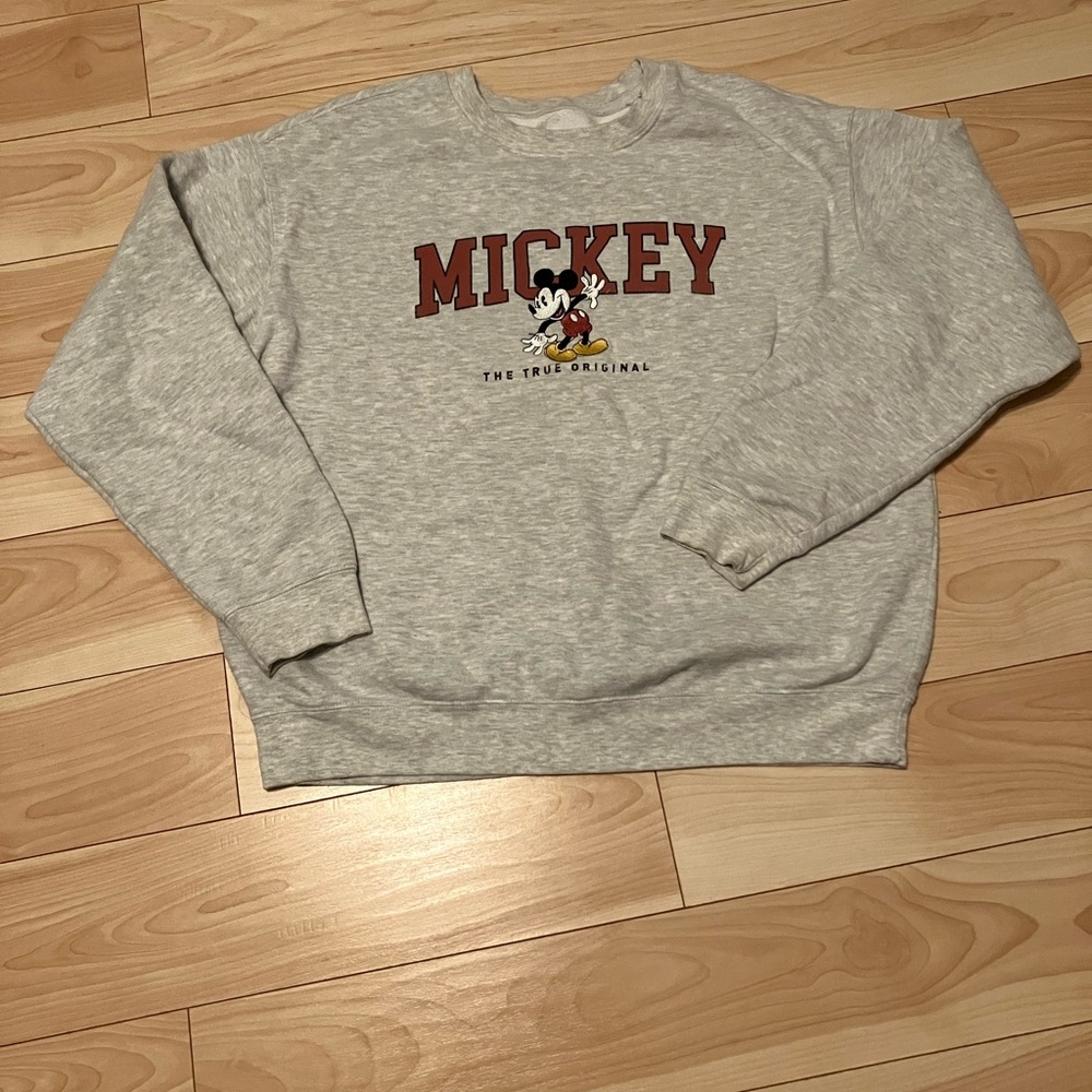 Disney Mickey Mouse Light Gray Crewneck Sweater